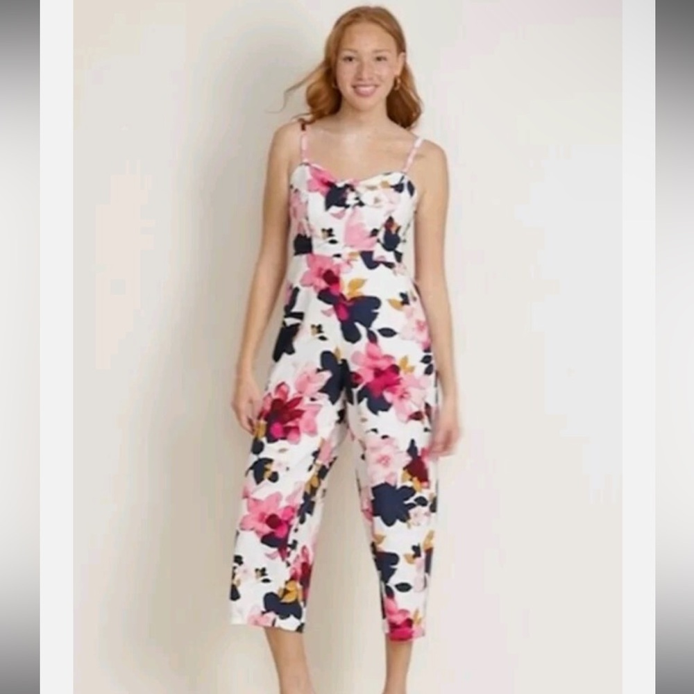 Old Navy Women’s Tie-Front Linen-Blend Cami Jumpsuit w Adjustable Straps, size M